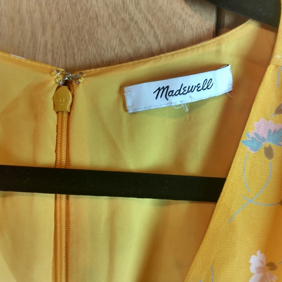 Madewell 100% Silk Yellow Flora "BellaDonna" Dress Size (XS) - Picture 2 of 8